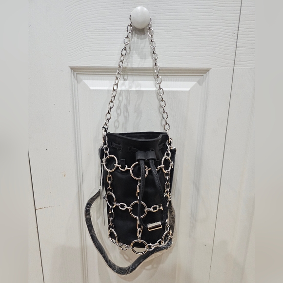 Dolls Kill Poster Grl Check Yourself Bucket Black O Ring Bag Crossbody Purse - Picture 13 of 14